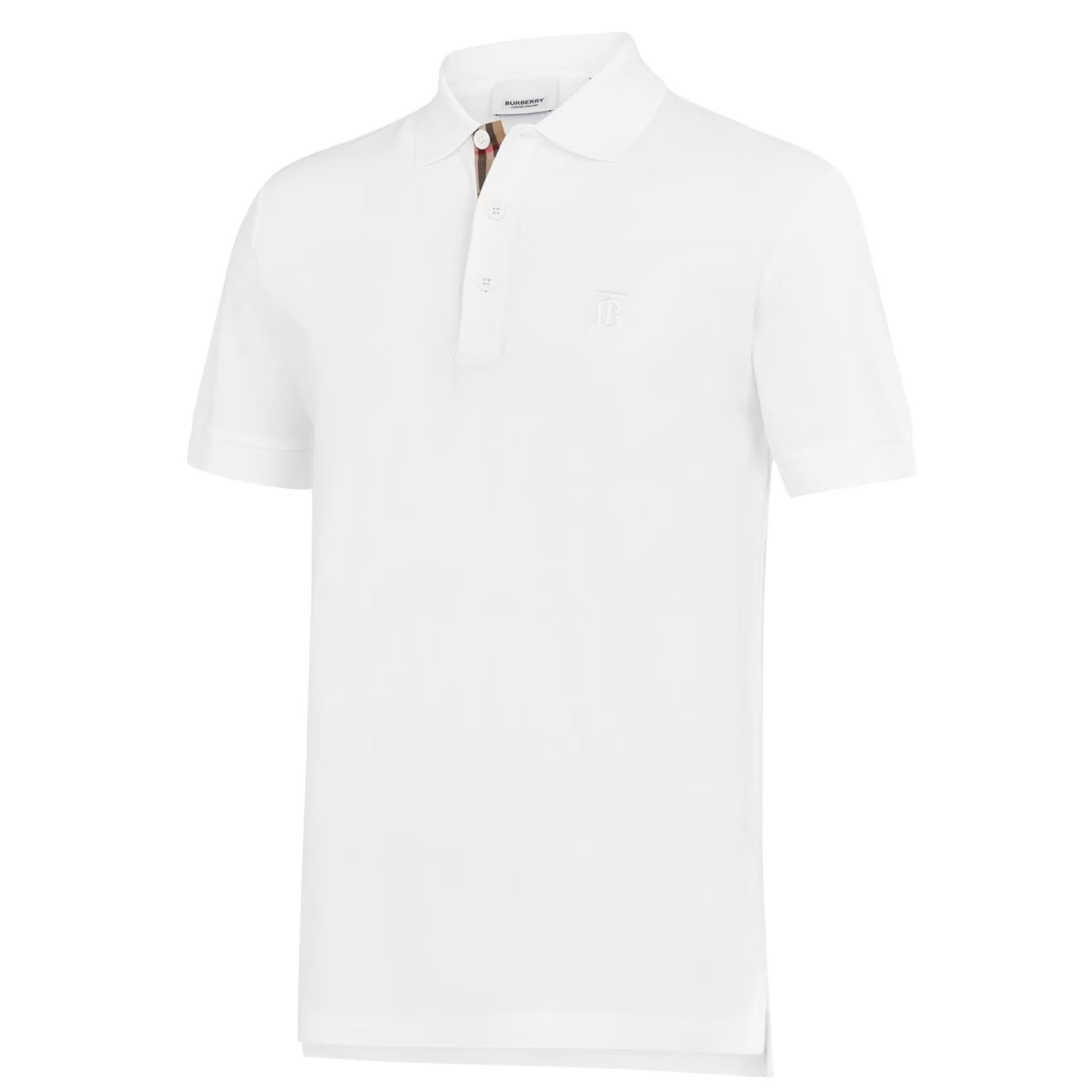 Burberry White Eddie Logo Polo Shirt for Men - Classic Cotton Casual Wear for Golf, Business & Everyday Outfits