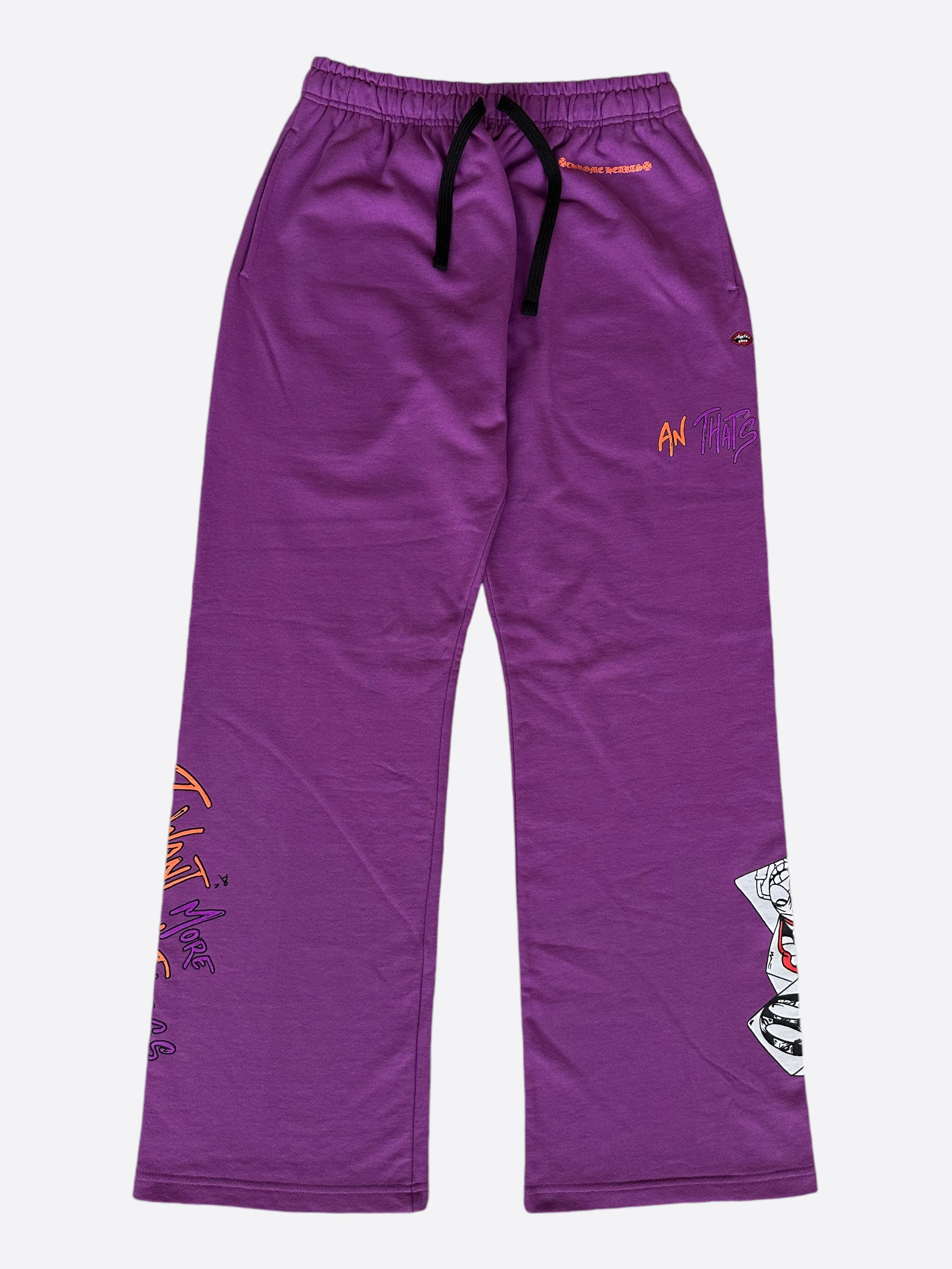 Chrome Hearts Matty Boy Purple More Not Less Sweatpants for Men - Luxury Streetwear Joggers for Casual Wear & Gym