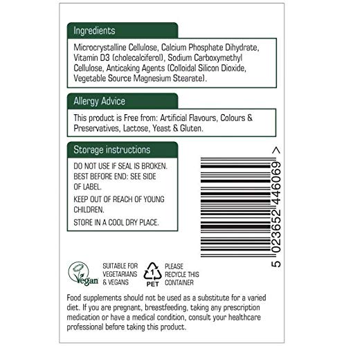 Best Vegan Vitamin D3 1000 IU (25 mcg) Supplement - 60 Tablets per Bottle, 6 Pack Bundle - Supports Bone Health, Immune System & Mood - Ideal for Plant-Based Diets & Low Sunlight Areas