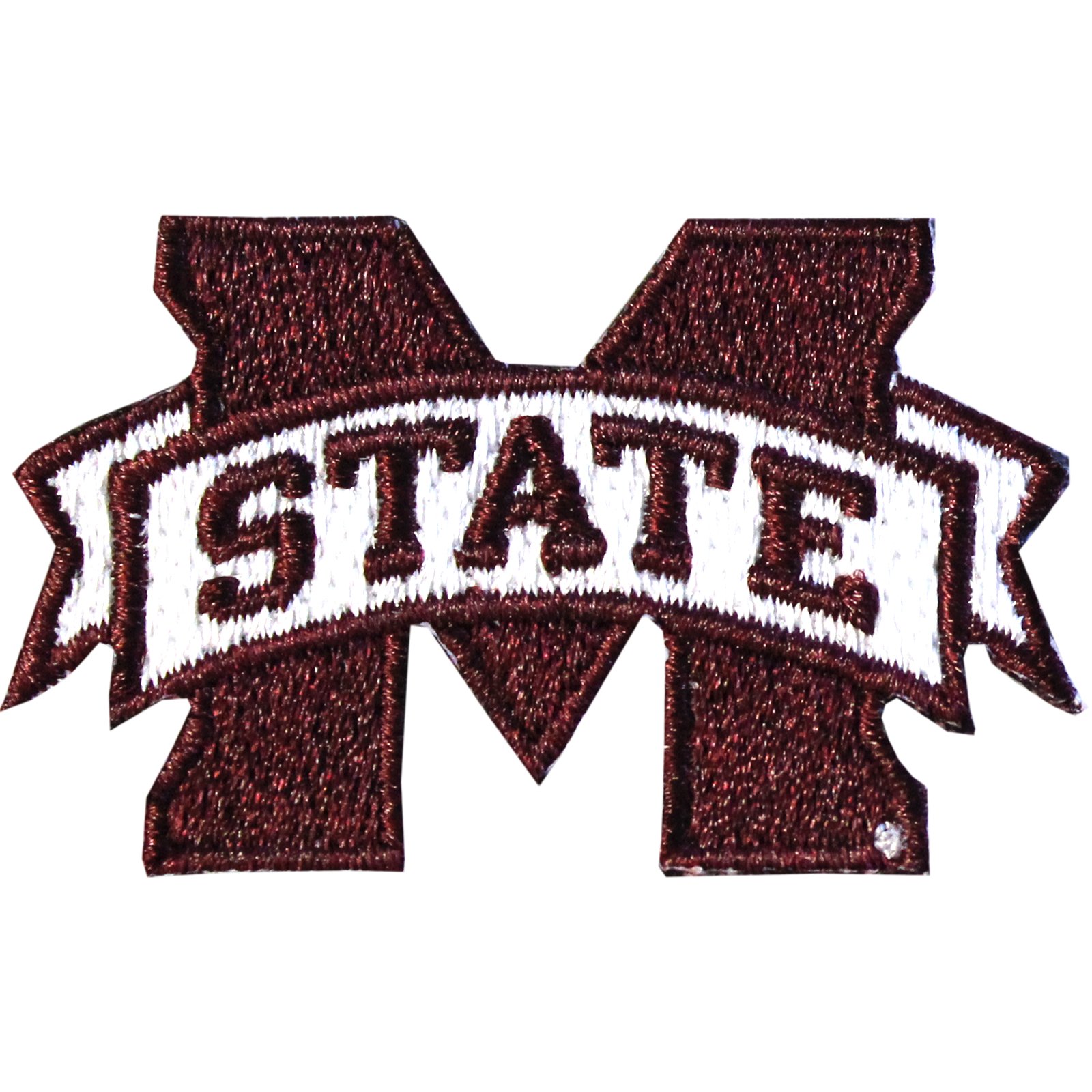 Mississippi State Bulldogs 'M State' Iron On Embroidered Patch - Medium Size for Jackets, Hats, Bags & DIY Crafts - Official NCAA College Team Logo Sew On Badge