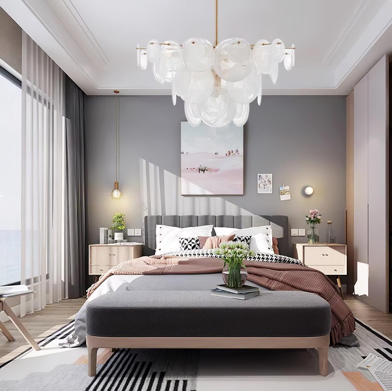 Elegant Brass Discs Cascading Chandelier - Modern Ceiling Light Fixture for Dining Room, Living Room & Bedroom Decor