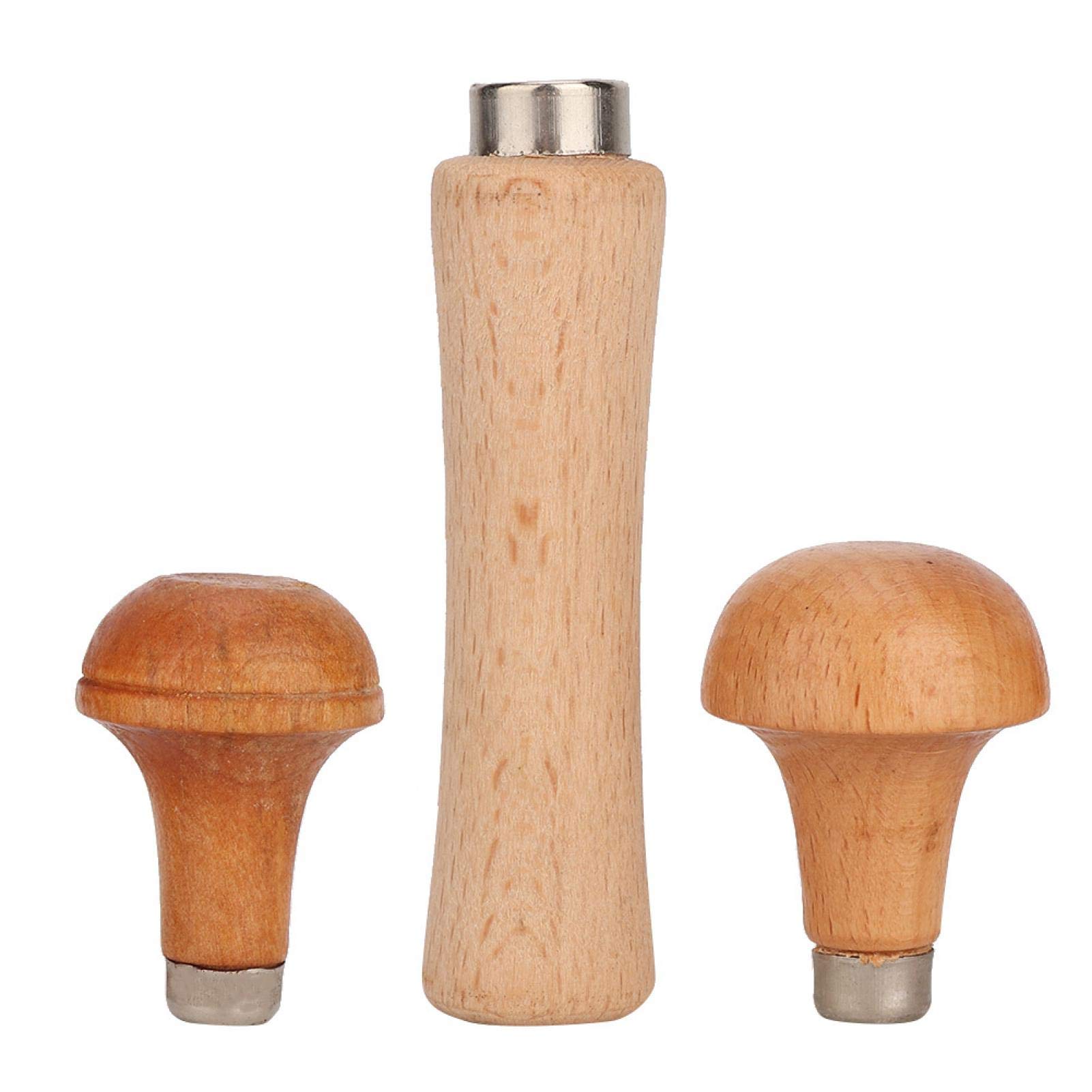 3-Piece Ergonomic Wooden File Handle Set - Durable DIY Screwdriver & Hand Drill Handle for Metal Files - Perfect for Woodworking, Metalworking & DIY Projects