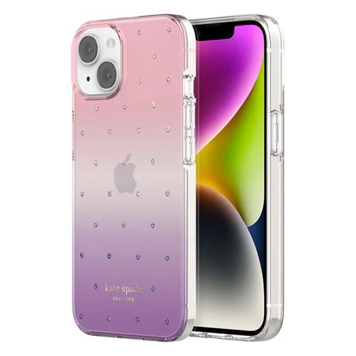 Kate Spade NY iPhone 14 Case - Protective Phone Cover in Violet & Pink | Slim Fit Shockproof Design for Women | Perfect for Work, Travel & Everyday Use