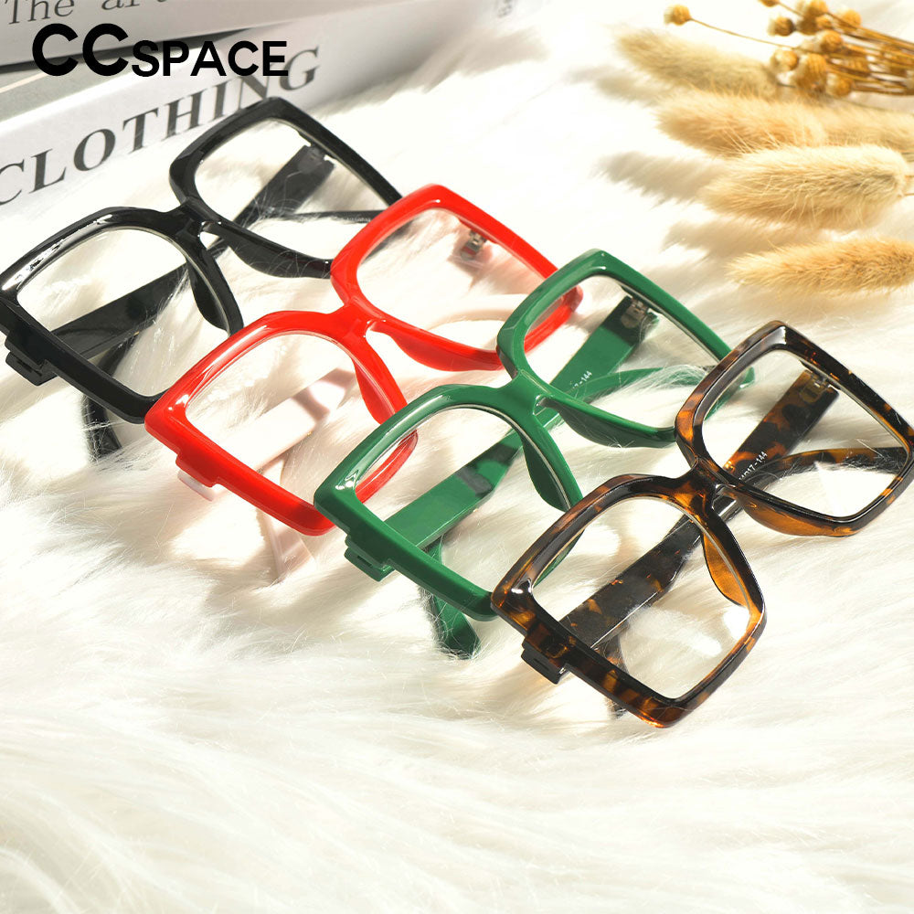 CCspace Women's Full Rim Oversize Square Resin Frame Eyeglasses 53319 - Stylish & Lightweight Glasses for Work, Reading & Fashion
