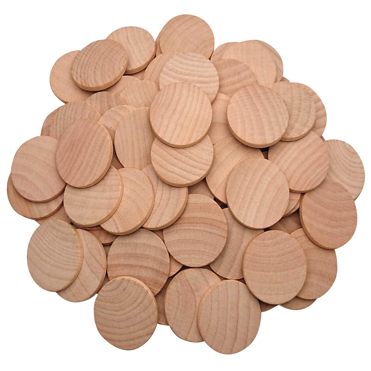 1.5 Inch Natural Wood Slices - Unfinished Round Wood Coins for DIY Arts & Crafts Projects (50 Pack) - Perfect for Home Decor, Scrapbooking, Wedding Favors & Kids Crafts