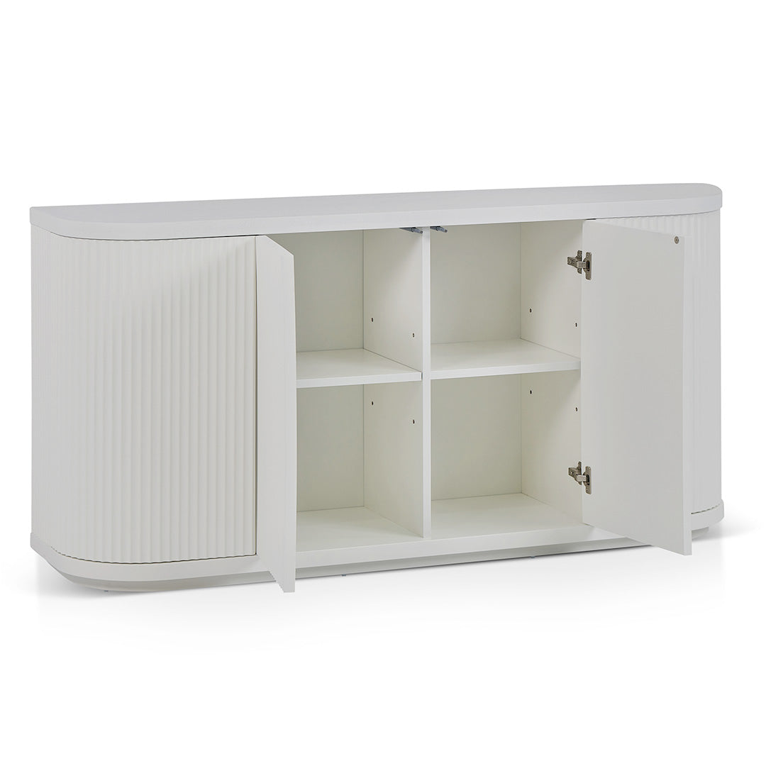 1.6m White Veneer Top Buffet Unit - Stylish Dining Room Storage for Entertaining & Home Decor