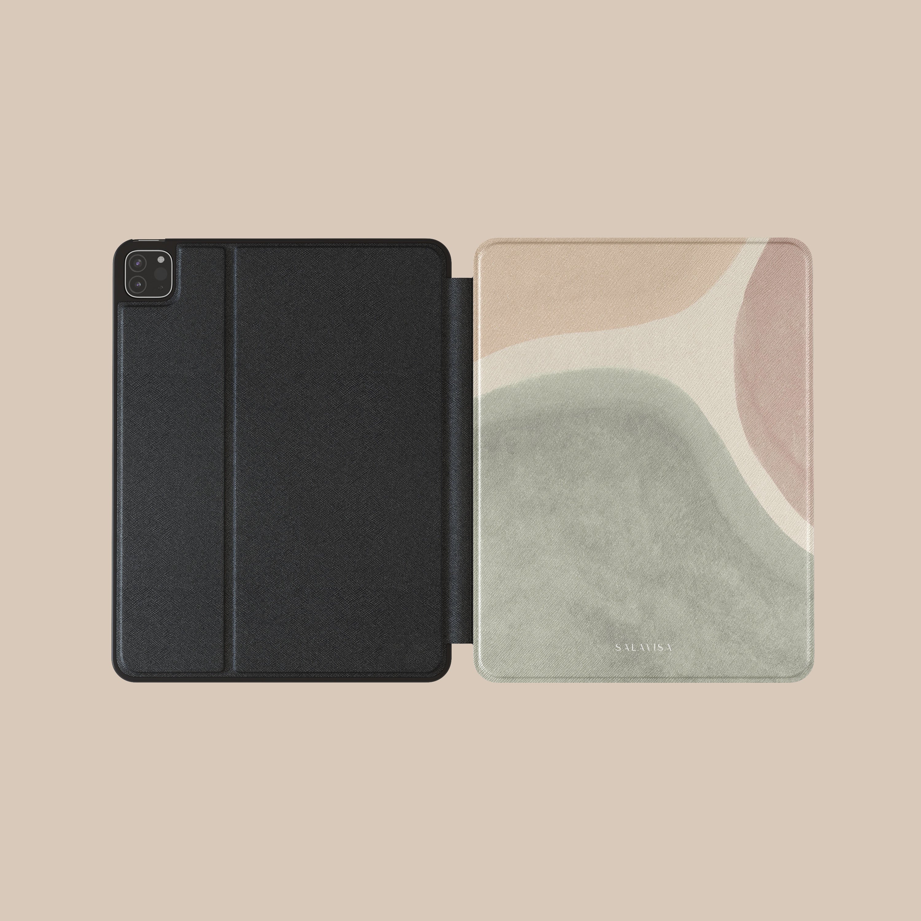 Soft Pastel iPad Case with Ergonomic Curved Design - Slim Protective Cover for iPad Air/Pro, Perfect for Work, Travel & Home Use