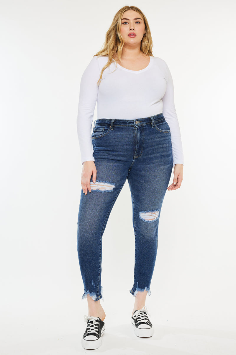 Bunny High Rise Ankle Skinny Jeans for Women - Plus Size Stretch Denim Pants - Comfortable & Flattering Fit for Casual Wear, Work & Date Night