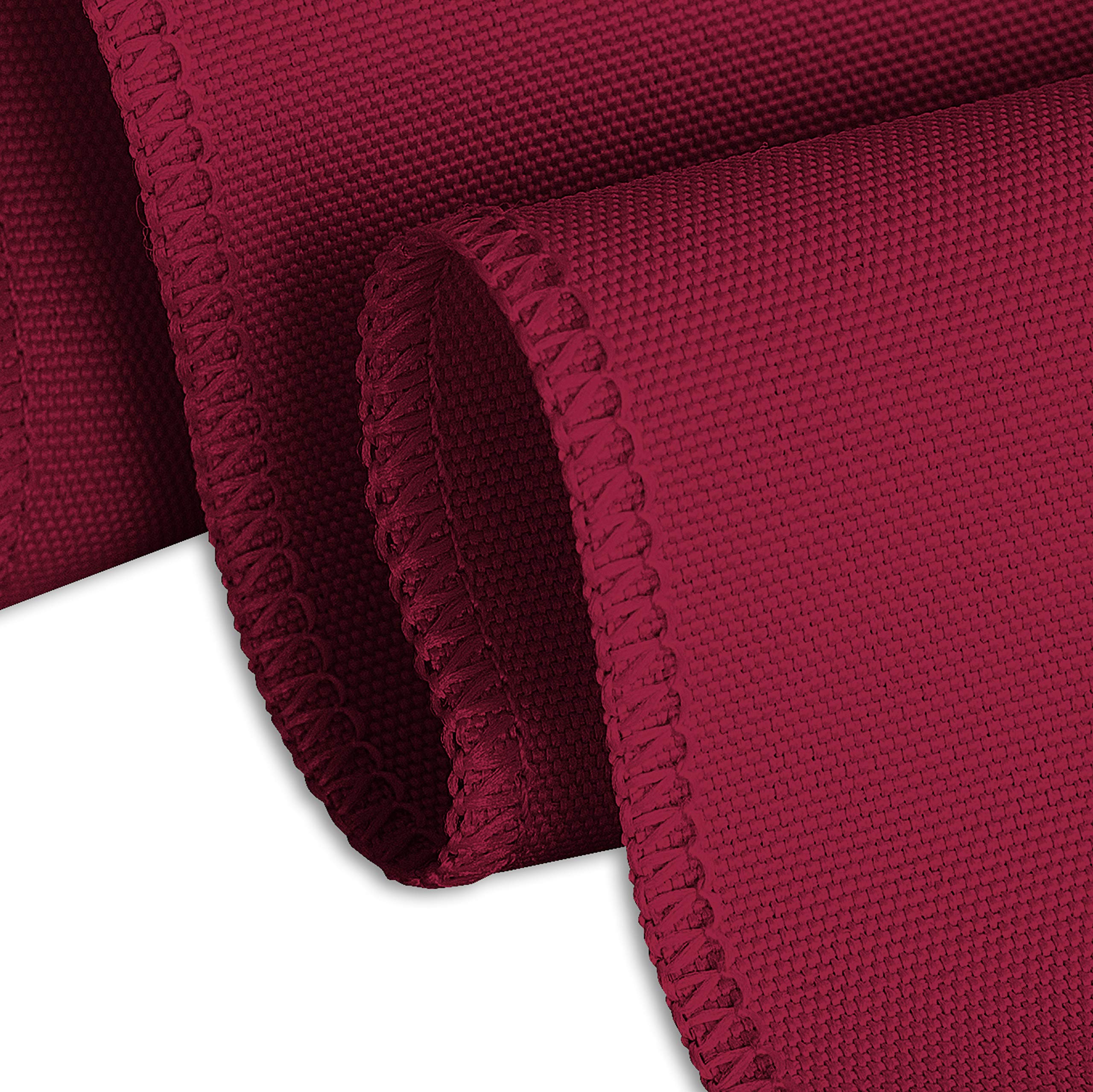 21 ft Burgundy Polyester Table Skirt for 8 ft Rectangle Table - Wrinkle Resistant Pleated Banquet Tablecloth - Perfect for Weddings, Parties, and Events