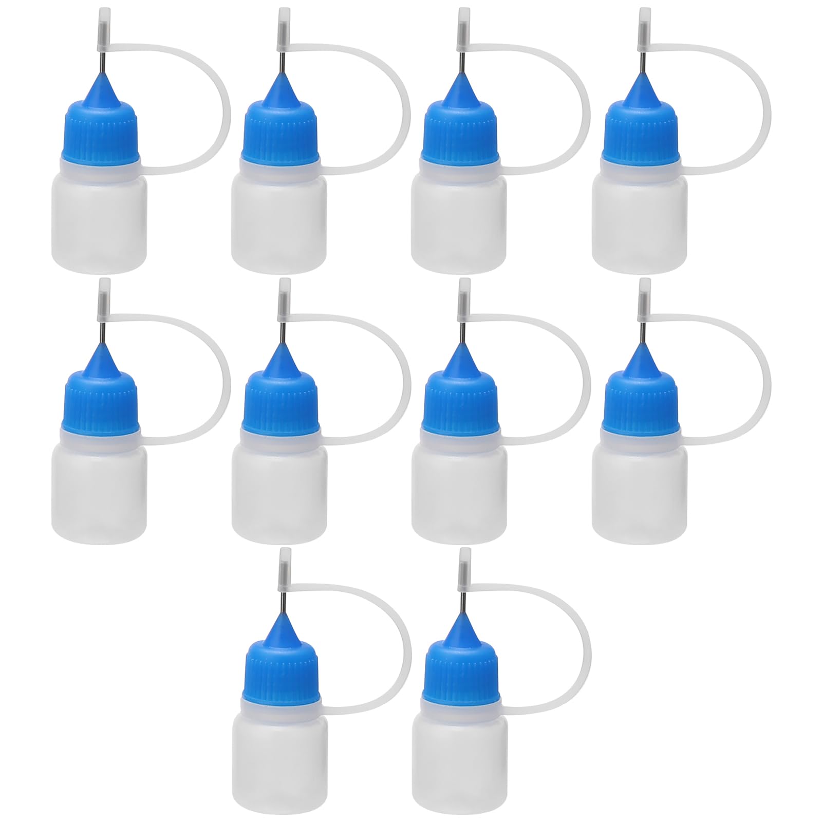 10pcs 3ml Empty Plastic Dropper Bottles with Metal Needle & Blue Cap - Essential Oils, DIY Beauty, Travel-Sized Liquid Containers for Aromatherapy, Cosmetics, and Medicine Storage