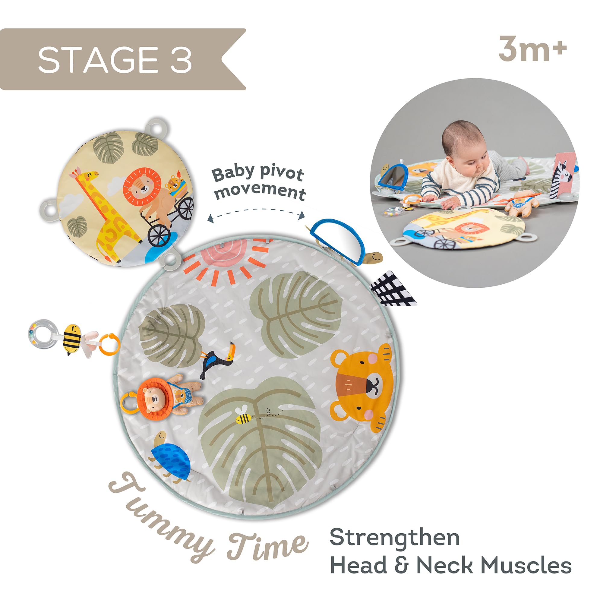 Taf Toys Savannah 360° Baby Activity Gym with Music, Lights & 20 Playful Activities – Soft Thick Padded Mat & Crinkle Toy for Newborns & Infants – Perfect for Tummy Time, Sensory Play & Early Development