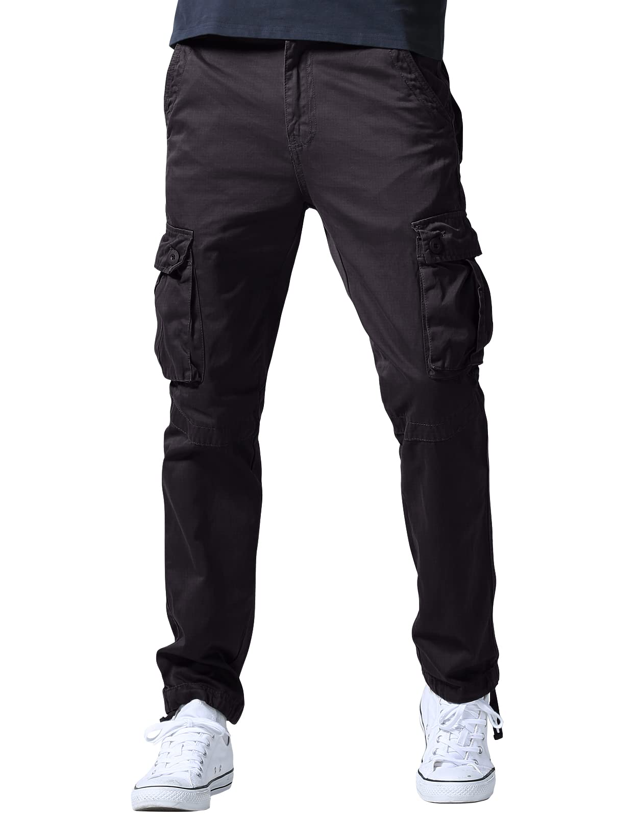 Men's Athletic-Fit Cargo Pants - Comfortable Workout & Outdoor Hiking Pants with Multiple Pockets - Perfect for Gym, Running, Travel & Casual Wear