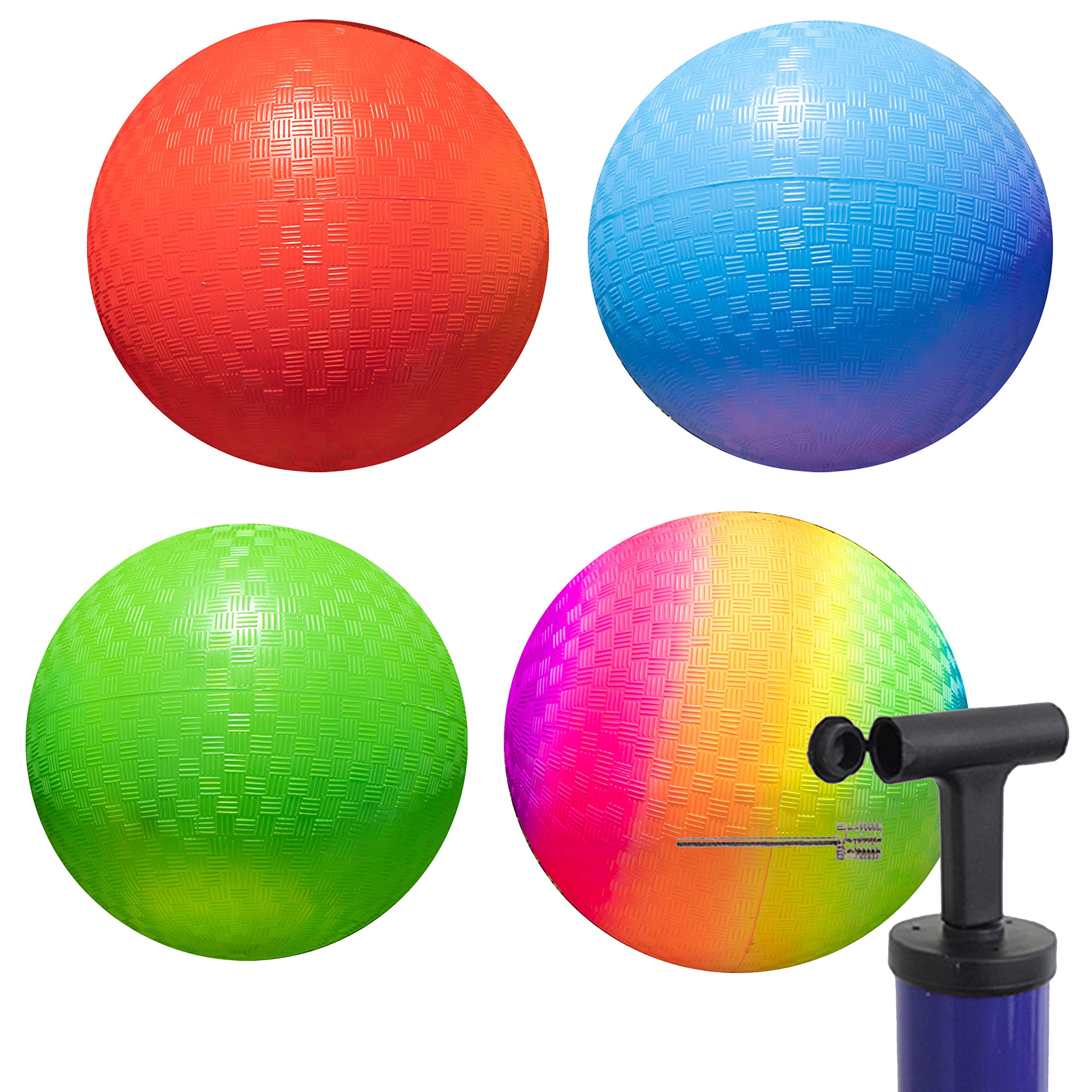 10 Inch Playground Balls (Pack of 4) - Premium Bouncy Dodgeball, Handball, Kickball & Four Square Ball for Kids, Teens & Adults - Great for Gym Class, Recess, Outdoor Games, Exercise, Yoga & Fitness Training