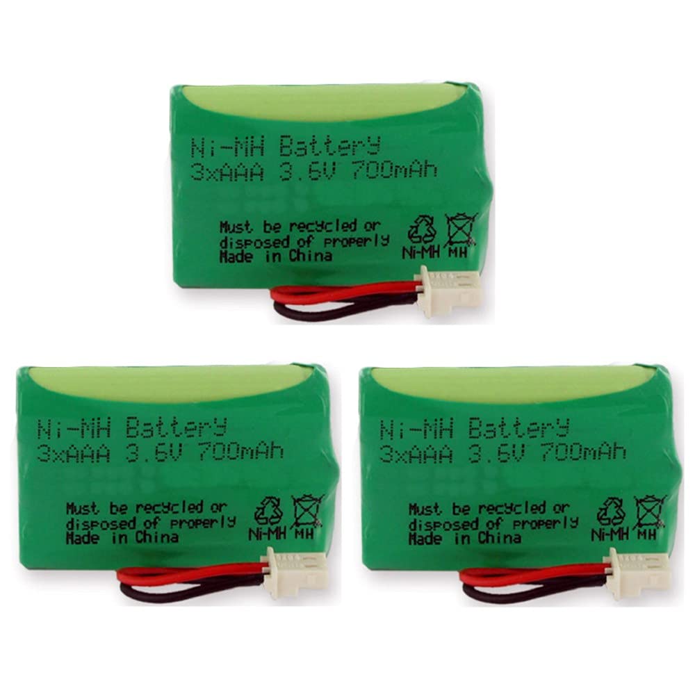 Synergy Digital Rechargeable NiMH Batteries for Motorola MBP483 Baby Monitor - 3.6V 700mAh Replacement for GE 2-6401 Battery (3-Pack) - Perfect for Continuous Baby Monitoring at Home or Travel