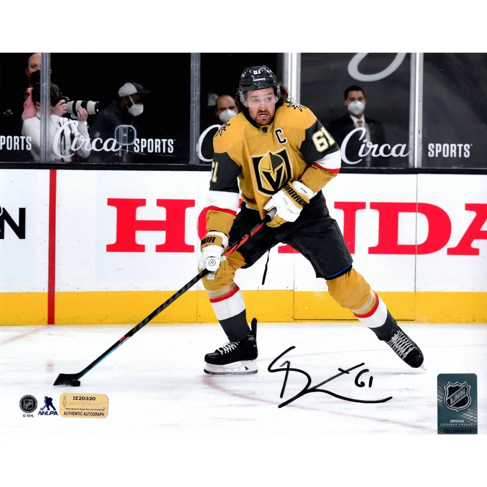 Authentic Mark Stone Autographed Vegas Golden Knights 8x10 Photo - Signed with Inscription & COA - Gold Jersey Memorabilia - Perfect for Hockey Fans, Sports Collectors, and Man Cave Decor