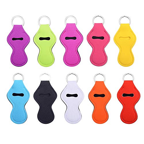 Valyria Sublimation Blanks Chapstick Holder Keychains - 10 Pcs Colorful Lipstick Holder Keychains for Bulk Purchase - Perfect for Gifts, Events, and Everyday Use