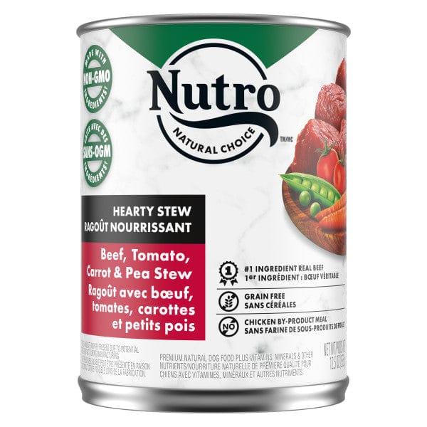 Nutro Beef, Tomato, Carrot & Pea Hearty Stew Adult Canned Dog Food - 12.5oz Can, Grain Free Wet Dog Food for Adult Dogs - Perfect for Mealtime, Training Treats & Senior Dog Nutrition
