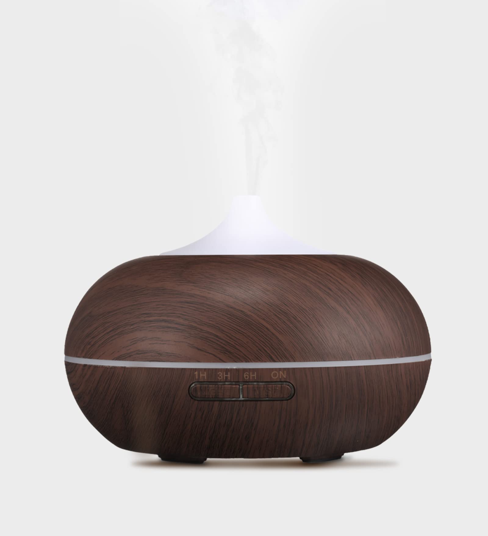EKAM 400ml Premium Essential Oil Diffuser - 7-in-1 Ultrasonic Aromatherapy Humidifier with Timer & Auto-Off Safety - Black Wood Grain Design for Home, Office & Yoga Studio Relaxation