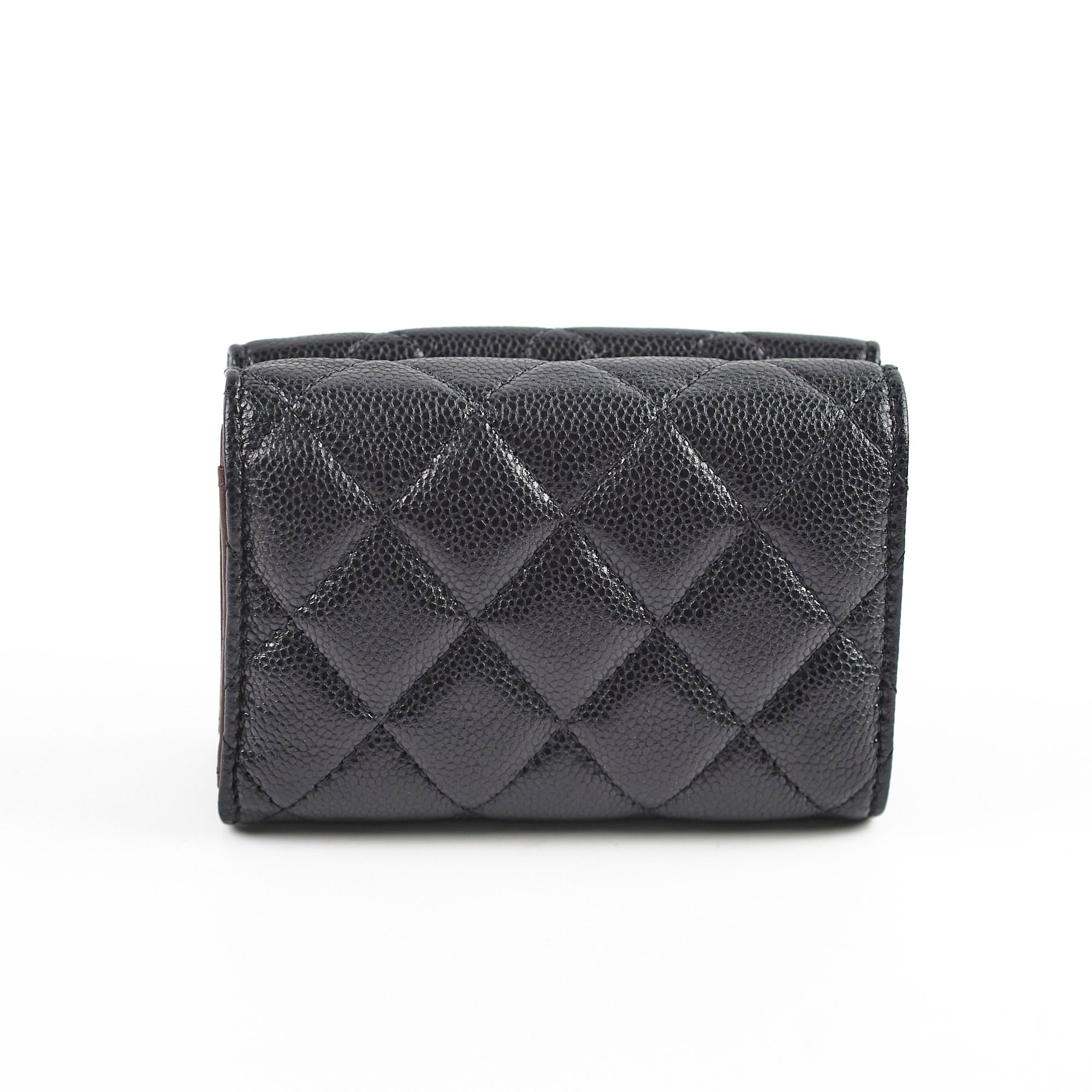 Chanel Caviar Leather Tri-Fold Wallet for Women - Black Luxury Designer Wallet for Everyday Use & Special Occasions