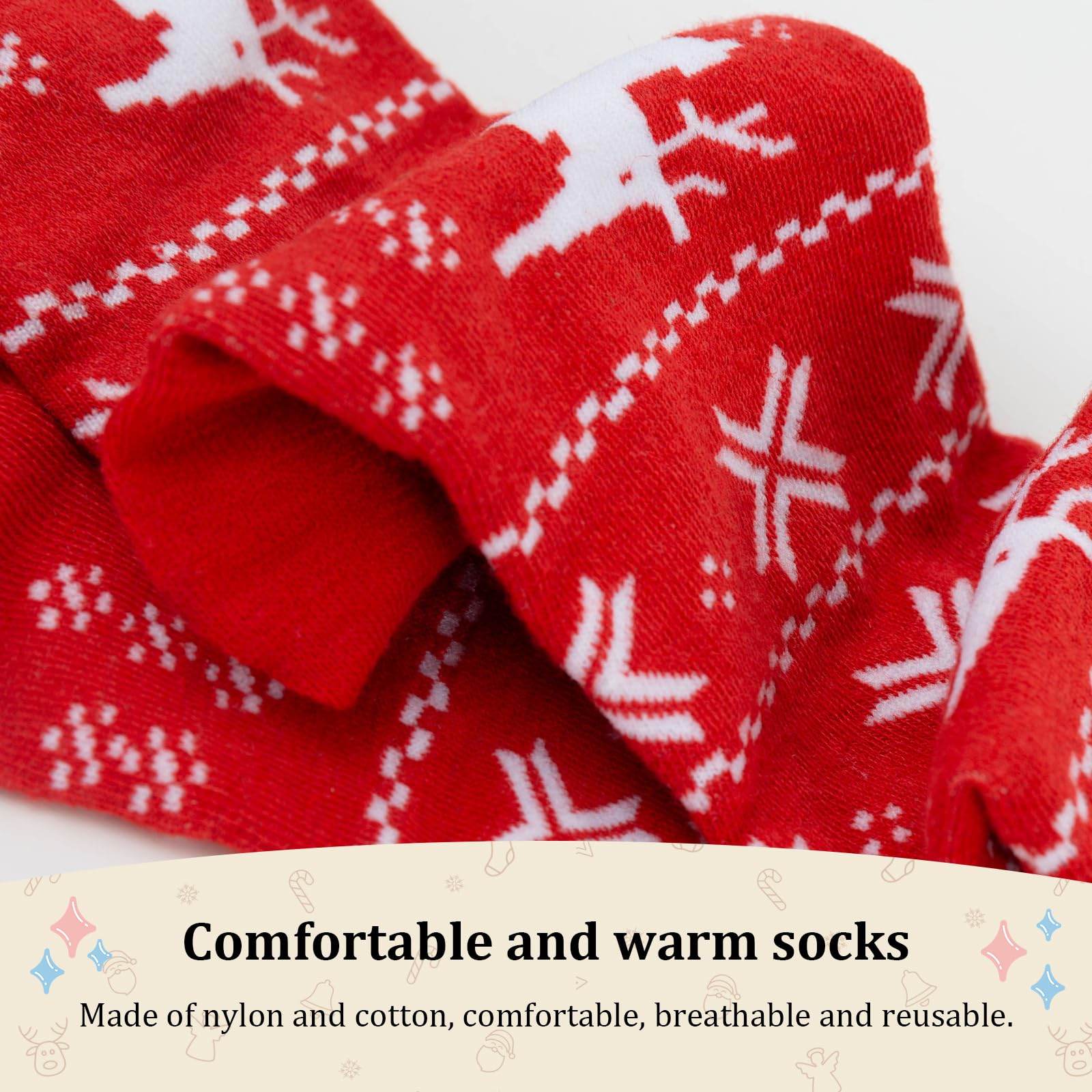 6 Pairs Women's Colorful Striped Novelty Socks - Soft Fluffy Warm Compression Stockings for Women & Girls | Perfect Spring Gifts, Casual Wear, Office Outfits & Holiday Presents