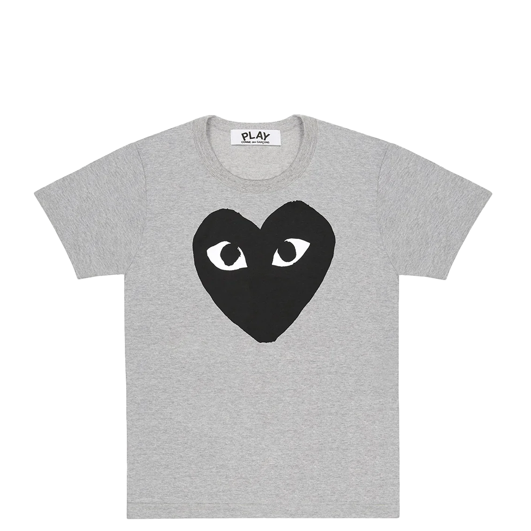 CDG BIG PRINTED BLACK HEART T-SHIRT Grey - Stylish Graphic Tee for Men & Women | Perfect for Casual Wear, Street Style & Everyday Outfits