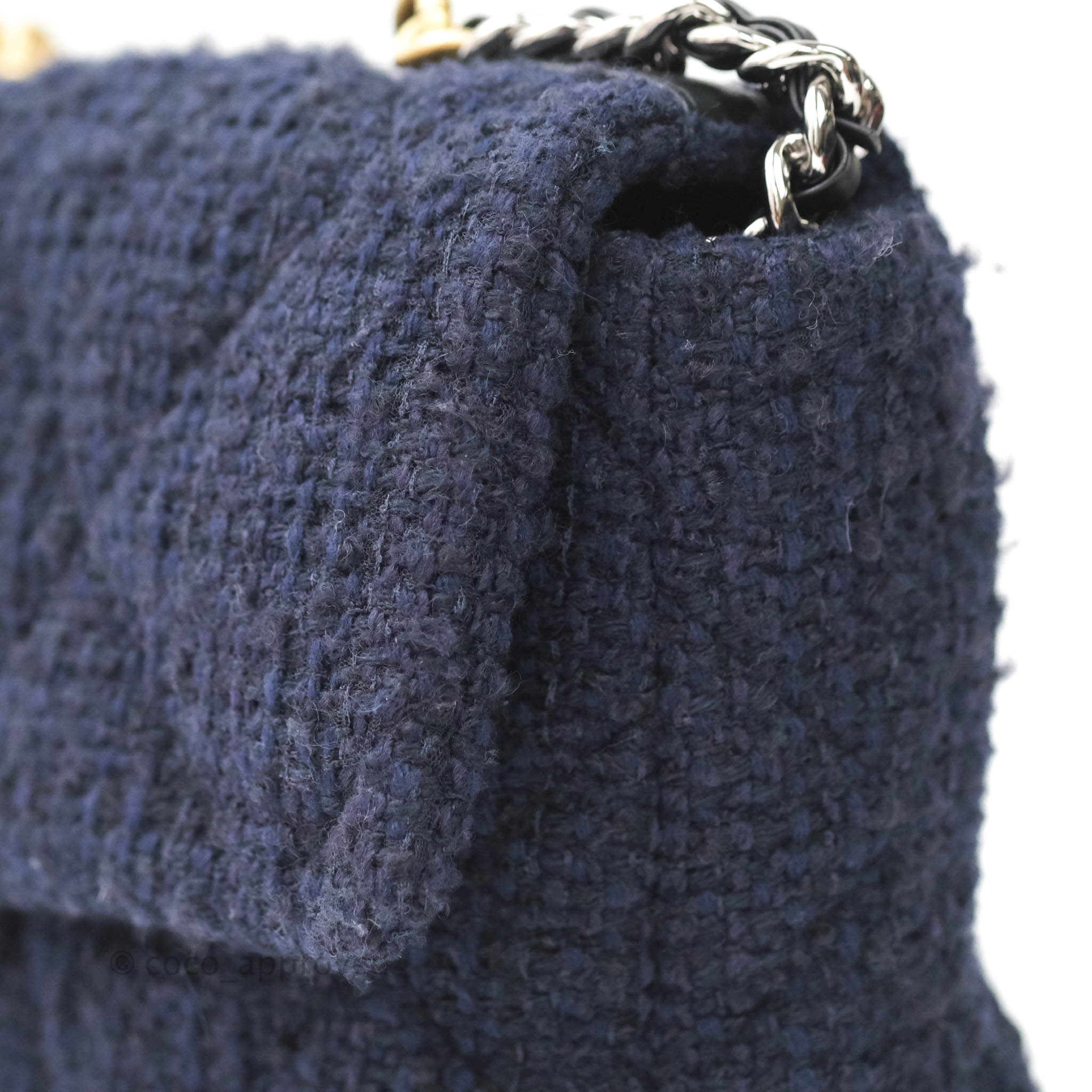 Chanel 19 Medium Flap Bag in Navy Tweed with Mixed Hardware - Luxury Designer Handbag for Women, Perfect for Work, Evening Events & Special Occasions