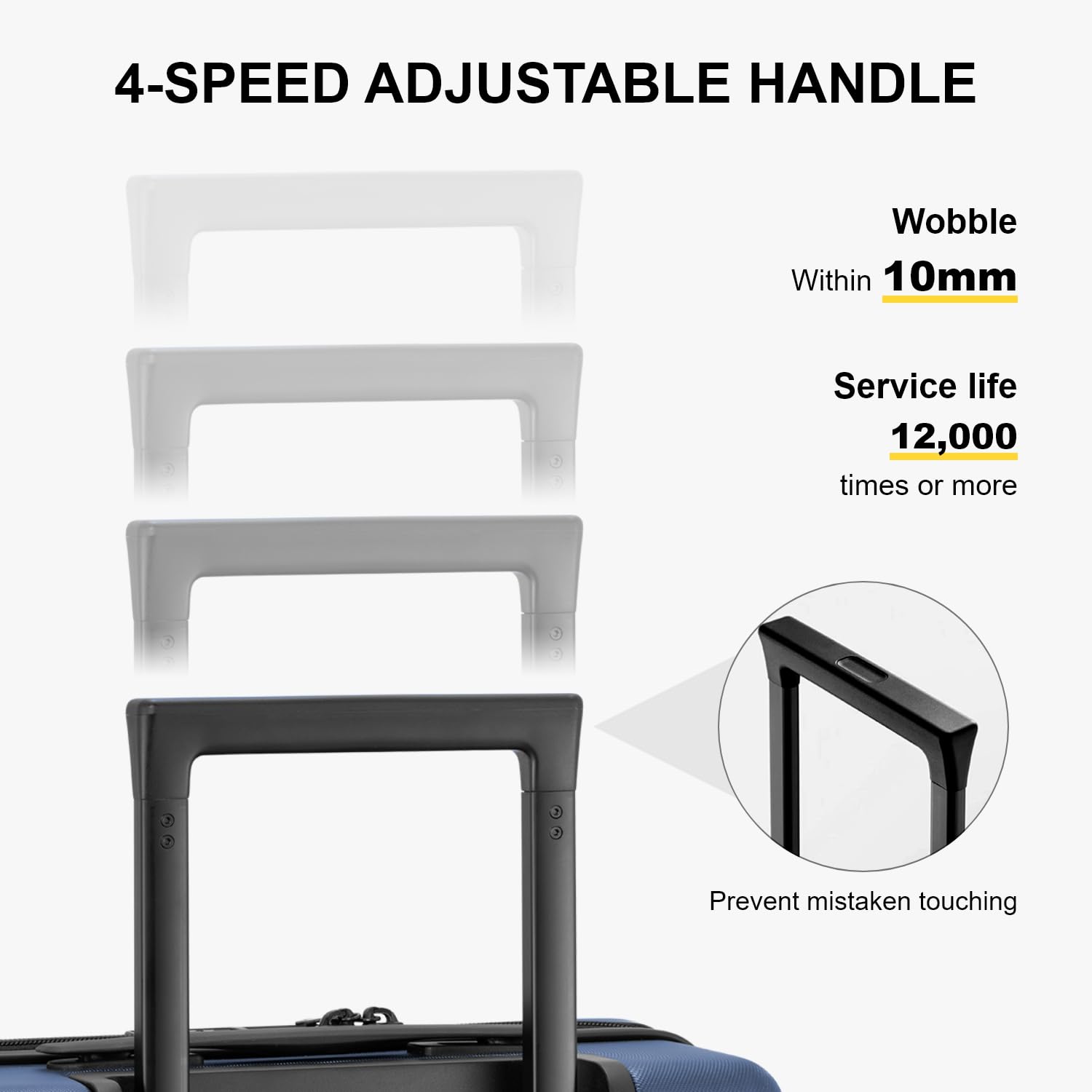 LEVEL8 20-Inch Carry-On Luggage - Airline Approved Lightweight Hardside Suitcase with Wheels, TSA Approved Luminous Textured Design in Navy | Perfect for Business Travel & Weekend Getaways