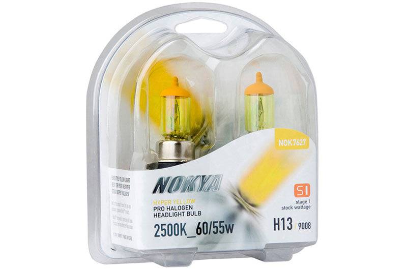 Nokya Hyper Yellow H13/9008 Bulbs 2500K 60/55W - Premium Fog Lights for Enhanced Visibility in Rain & Snow | Perfect for Trucks, SUVs & Off-Road Vehicles