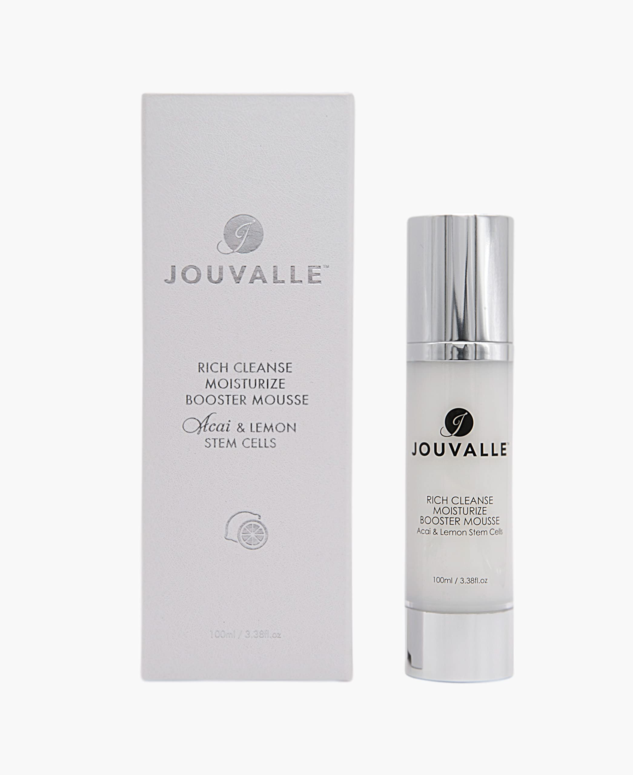 Jouvalle Rich Cleanse Moisturize Booster Mousse with Acai & Lemon Stem Cells - Hydrating Face Wash for Glowing Skin, Daily Skincare Routine, Sensitive Skin Care