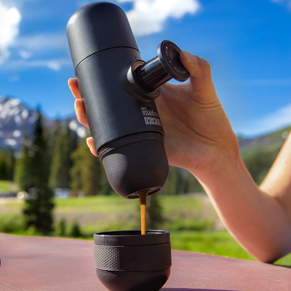 WACACO Minipresso NS Portable Espresso Machine - Compatible with Nespresso® Capsules & Pods - Hand Pump Manual Coffee Maker for Travel, Camping, Office & Outdoor Adventures
