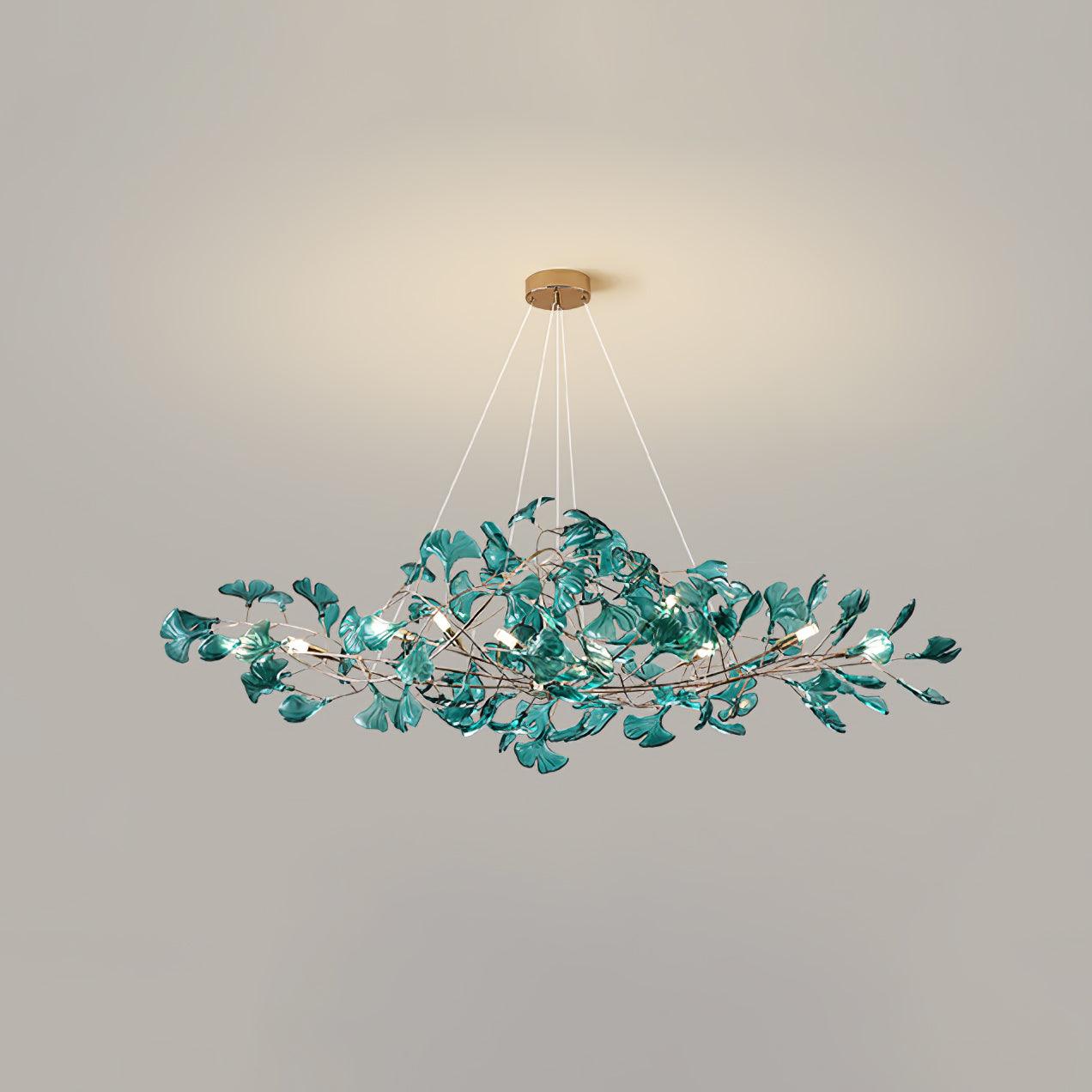 Modern Acrylic Ginkgo Leaf Chandelier - Elegant LED Ceiling Light Fixture for Dining Room, Living Room & Bedroom Decor