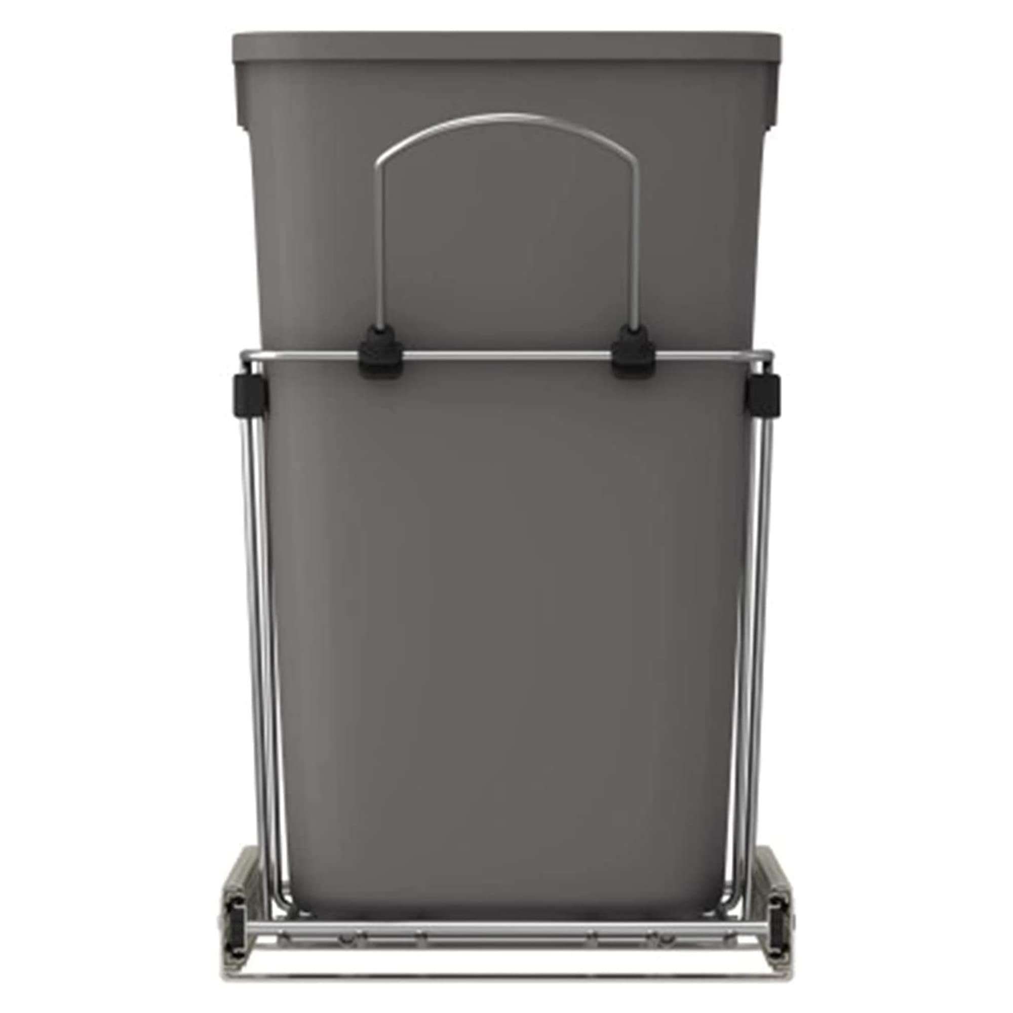 Rev-A-Shelf 35 Quart Double Pull-Out Trash Can & Recycling Bin - Gray RV-18KD-13C-S | Under Cabinet Waste Solution for Kitchen, RV & Small Spaces | Full Extension Slides for Easy Access