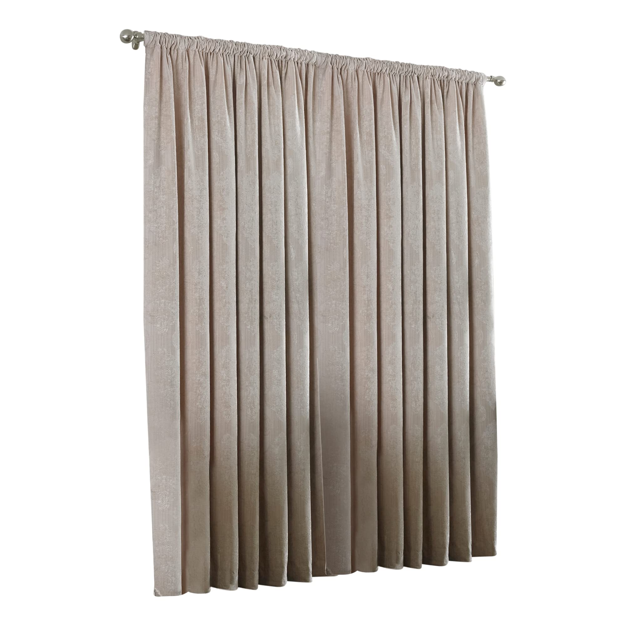 Winchester Pencil Pleat Curtains 90x90 Inches Natural - Elegant Window Treatments for Living Room & Bedroom