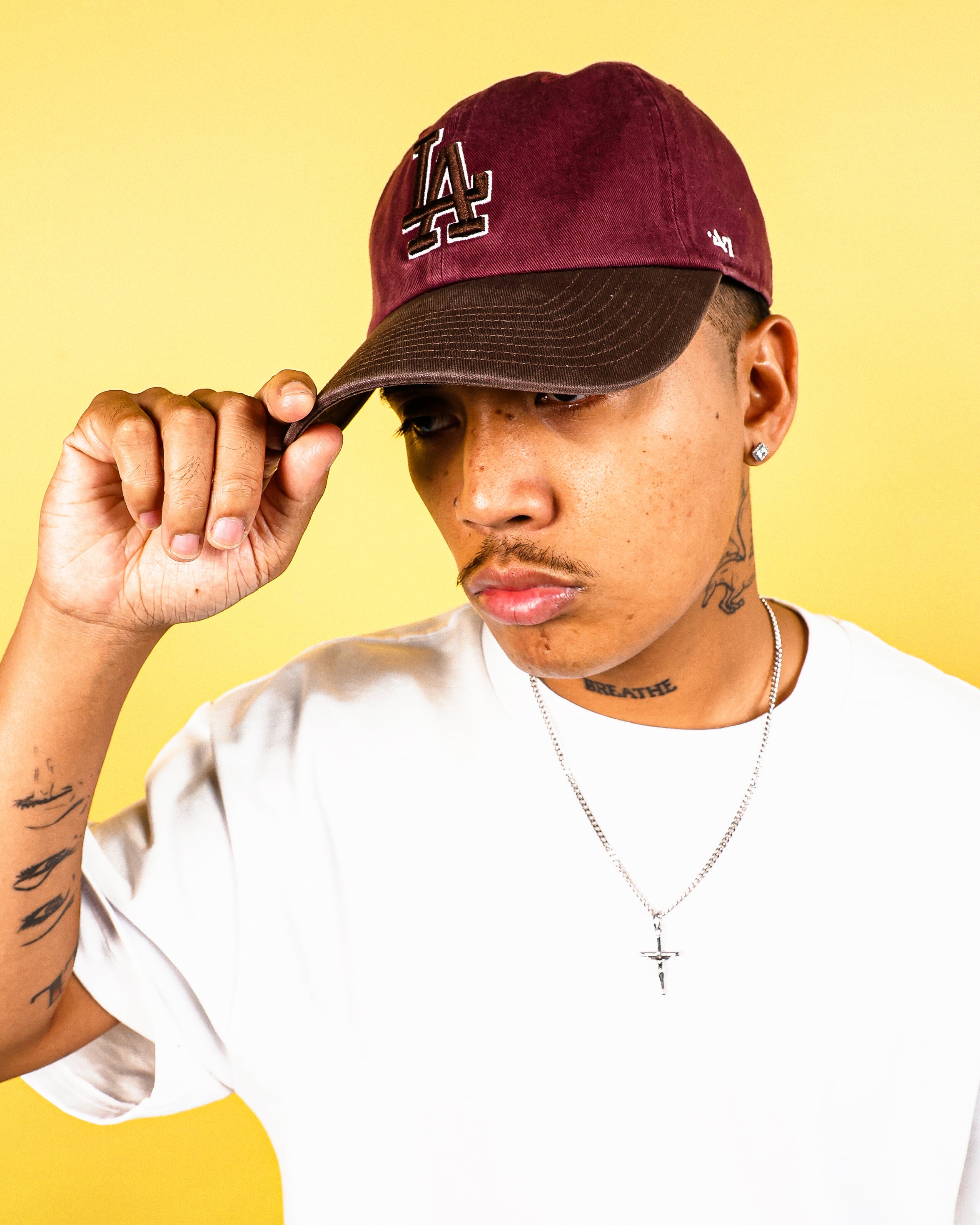 47 Brand Los Angeles Dodgers 'Bacon Me Crazy' Snapback Hat - Dark Maroon/Brown Adjustable Baseball Cap for Men & Women - Perfect for Game Day, Sports Events & Casual Wear
