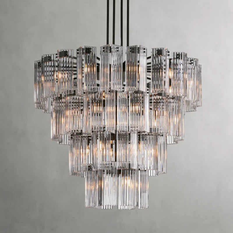 Delsie Round Chandelier - Modern Crystal Ceiling Light Fixture for Dining Room, Living Room & Bedroom | Elegant Lighting Decor for Home & Wedding