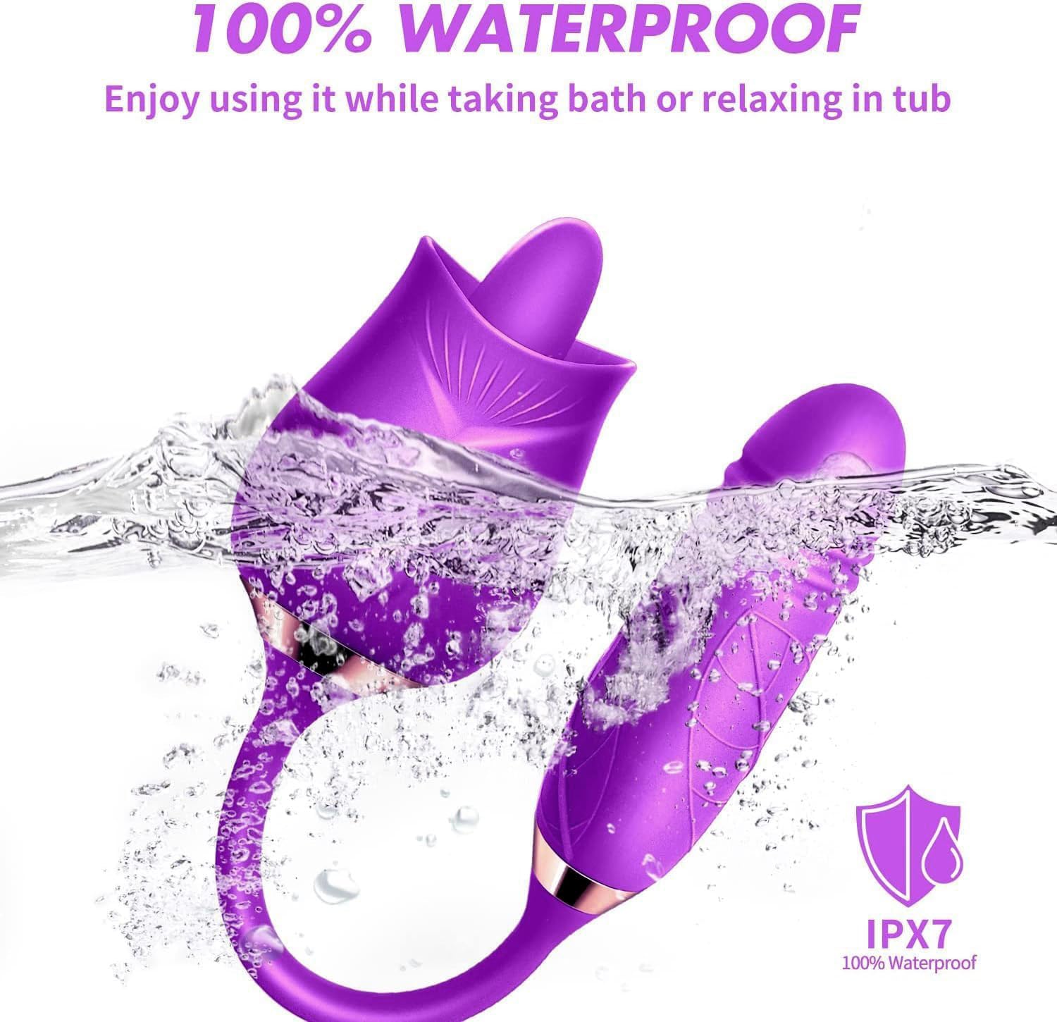 3 in 1 Rose Shape Adult Toy with Tongue Licking, Thrusting & Vibrating Functions - Easy to Use Pleasure Device for Couples & Solo Play - CP3+6 * 3 (Perfect for Romantic Nights & Self-Care Moments)