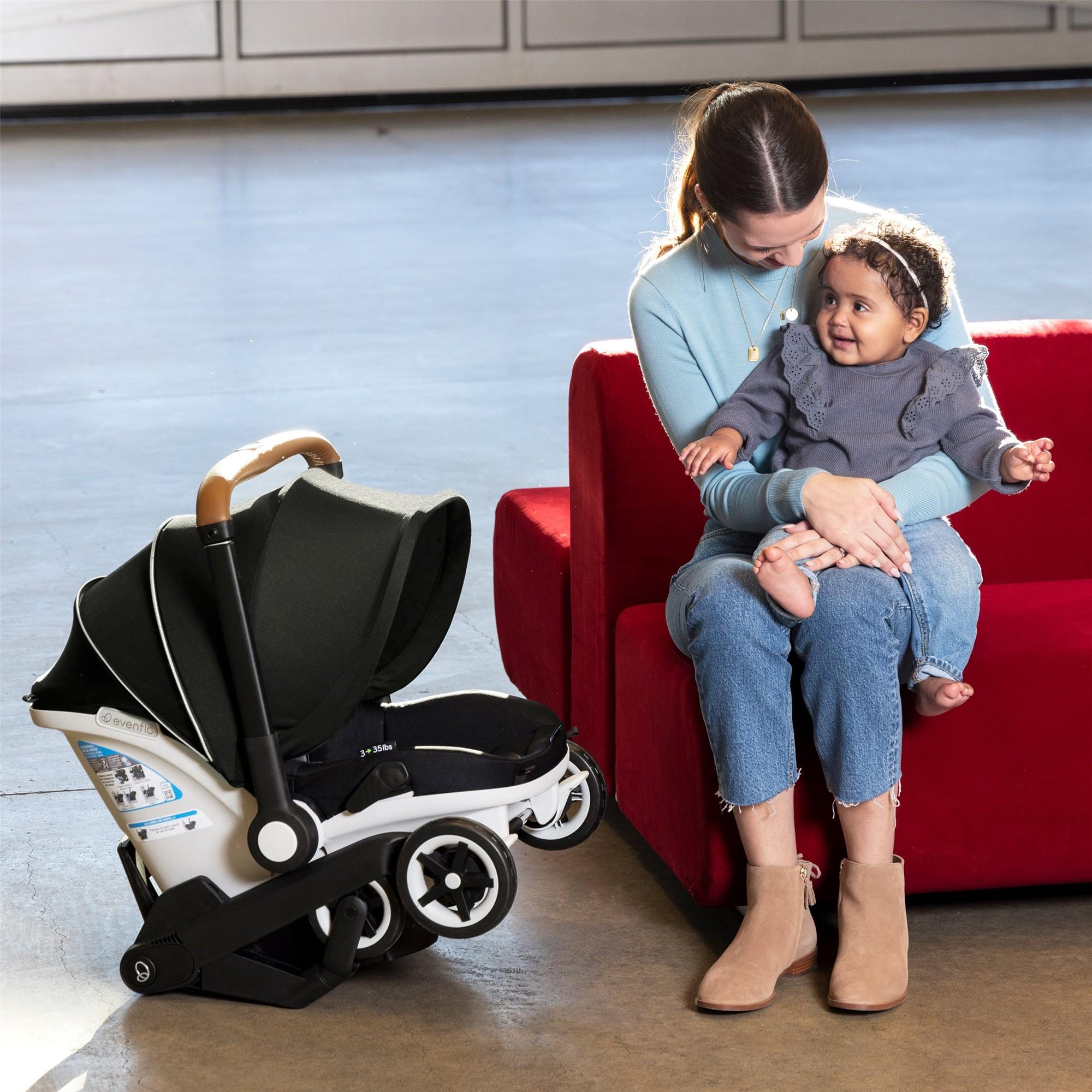 Evenflo Gold Shyft Dual Ride Infant Car Seat & Stroller Travel System - Lightweight Baby Carrier for Newborns to Toddlers, Perfect for Air Travel, Shopping & Daily Outings