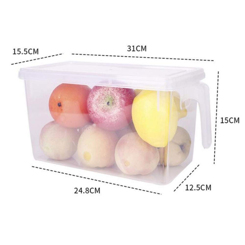 Clear Plastic Stackable Food Storage Container - Airtight Refrigerator Organizer for Fruits, Vegetables, Grains & Beans | Kitchen Fresh Food Keeper with Sealed Divider | Perfect for Meal Prep & Pantry Organization