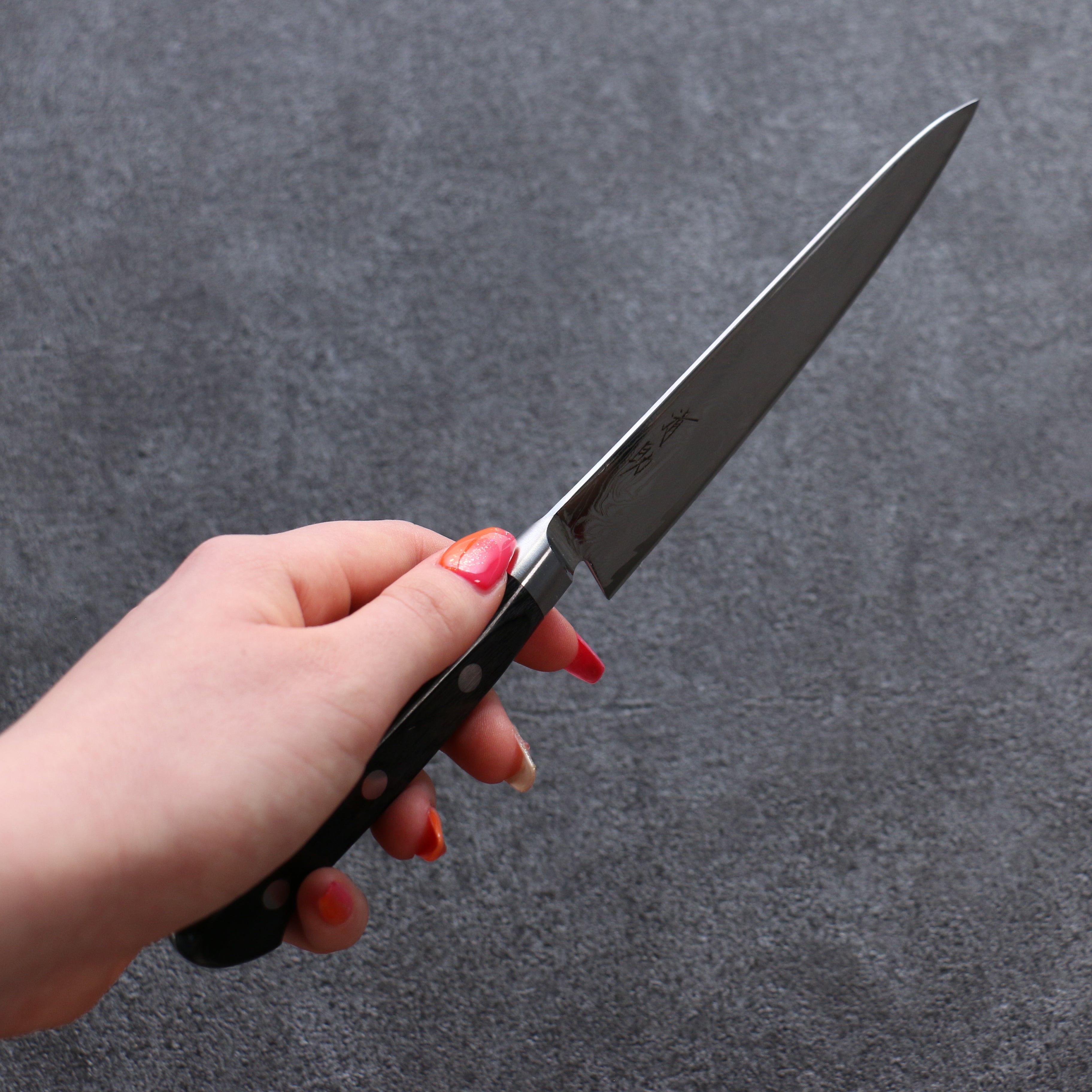 Premium AUS10 Damascus Steel Petty Knife 135mm - Mirrored Finish, Black Pakka Wood Handle - Perfect for Slicing, Peeling & Precision Kitchen Tasks