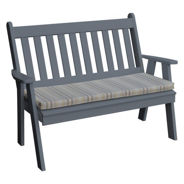 A&L Furniture Poly Traditional English Garden Bench - Outdoor Patio, Garden, and Park Seating for Relaxation