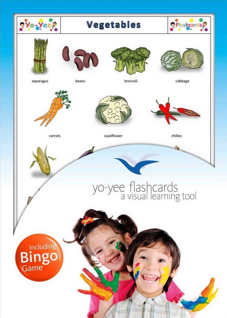 Vegetable Flash Cards with Matching Bingo Game - Educational Vocabulary Picture Cards for Babies, Toddlers & Kids | Perfect for Preschool Learning, Homeschooling & Family Game Night