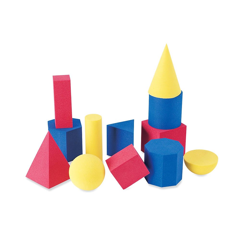Learning Resources Hands-On Soft Geometric Shapes - 5 Pack (12 Pieces Each) - Math Manipulatives for Kids, Classroom & Homeschool Learning, Geometry Teaching Aids for Preschool & Elementary Students