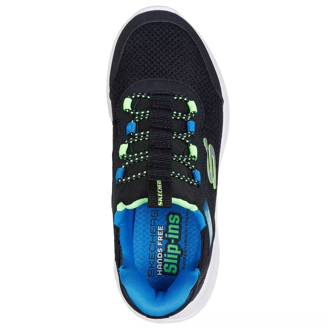 Skechers Bounder Brisk Burst Toddler Sneakers - Black & Blue Slip-On Shoes for Boys & Girls | Comfortable Walking & Playtime Shoes for Active Kids
