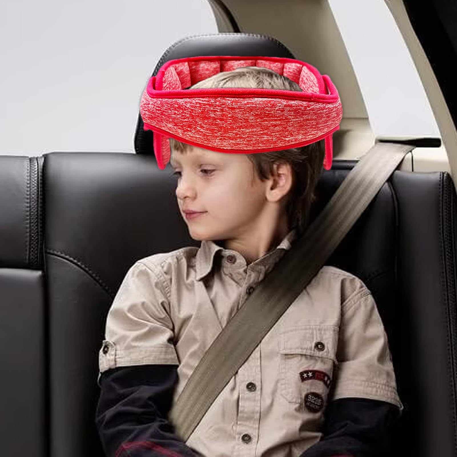 Car Headrest Pillow for Neck Support - Adjustable Safety Seat Strap for Pain Relief & Comfort - Perfect for Long Drives, Travel, and Baby Strollers
