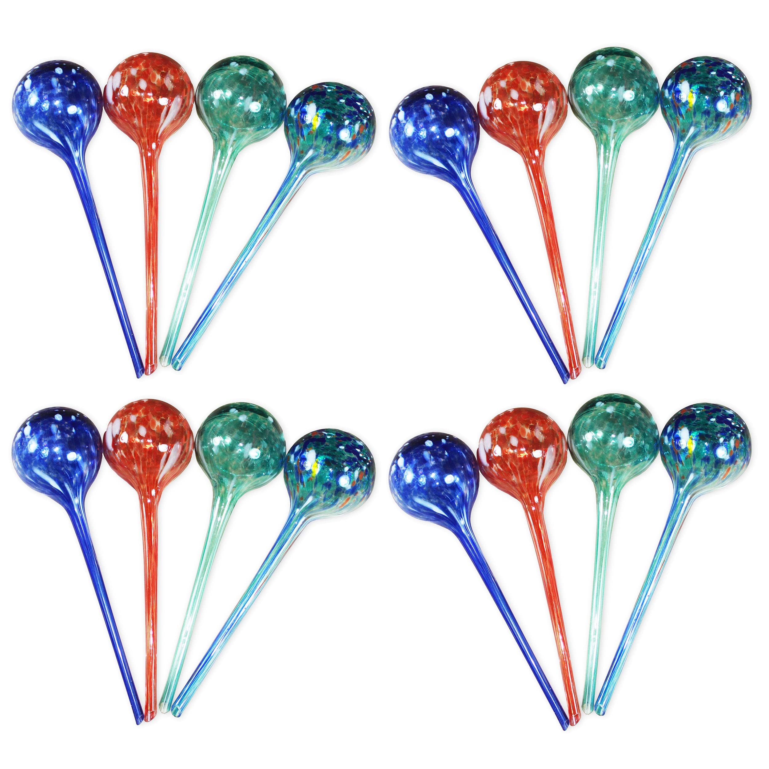 Premium Aqua Plant Watering Globes - 16pc Large Self-Watering Spikes Set for Indoor & Outdoor Plants | Automatic Plant Watering System for Vacation, Office, Home Decor & Garden Care
