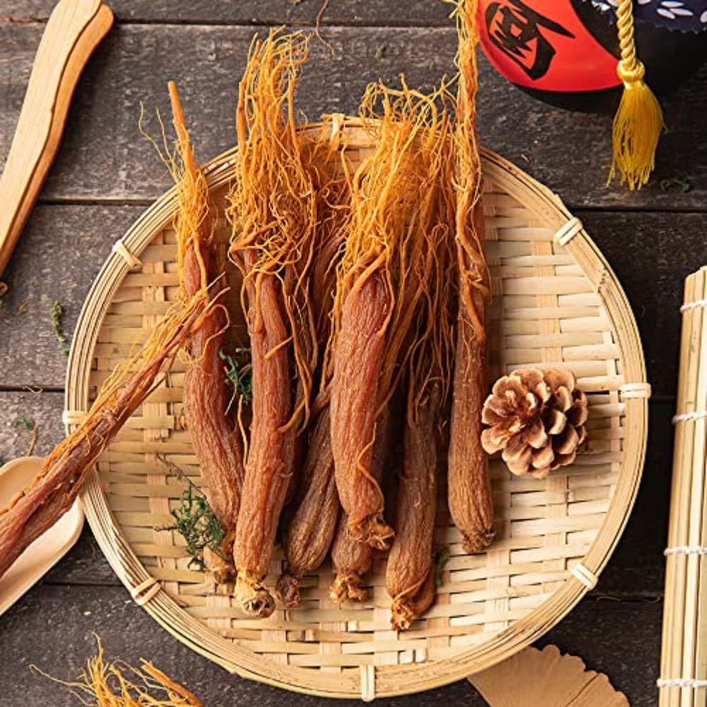 Premium Korean Red Ginseng Roots Whole Root - 100% Pure Panax Ginseng Supplement for Energy & Immunity Boost (250g) | Natural Herbal Remedy for Stress Relief & Vitality
