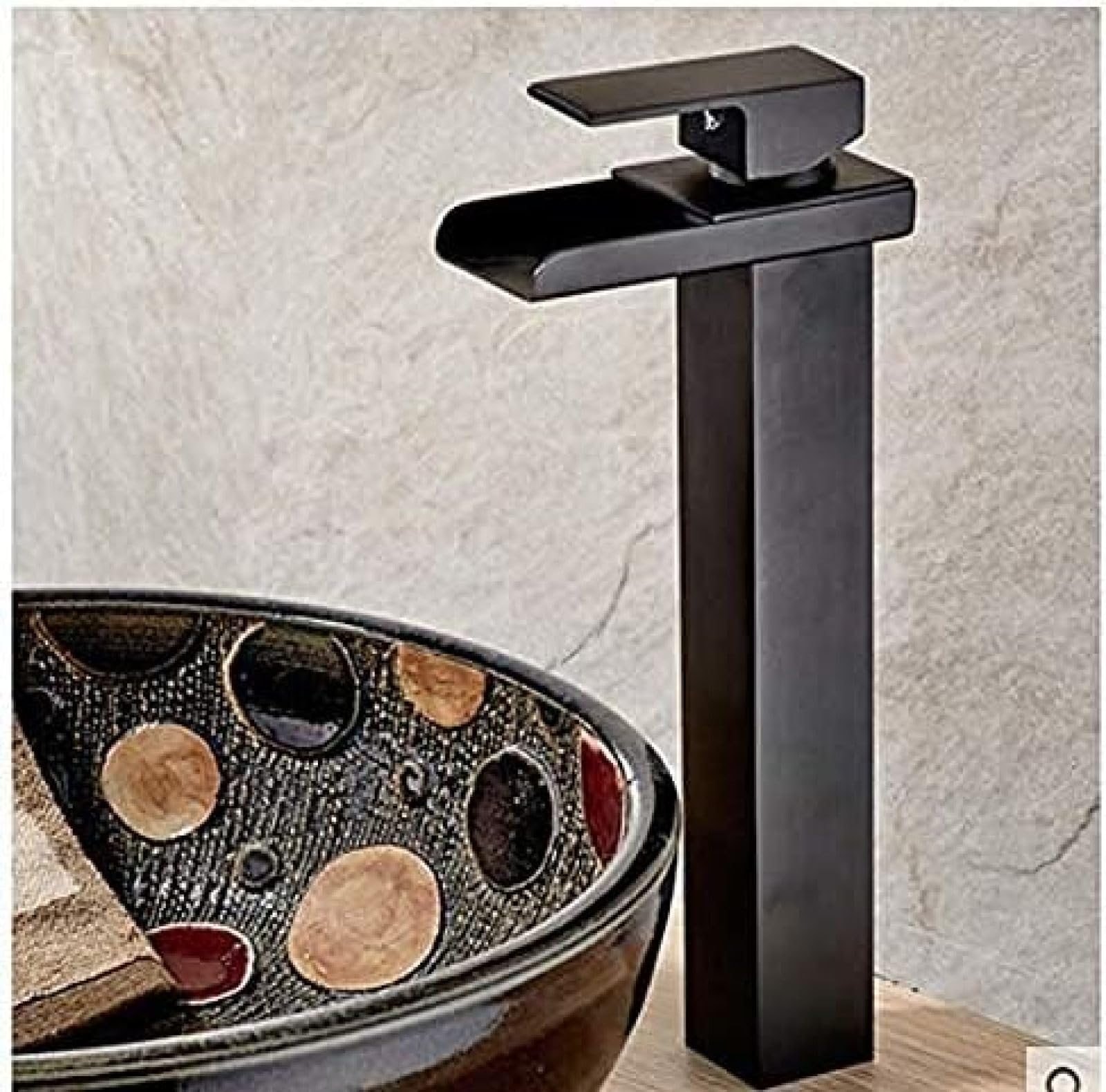 CRJUS Oil Rubbed Bronze Waterfall Kitchen Faucet - Deck Mounted Sink Mixer Tap for Modern Kitchen & Bathroom Vanity | Perfect for Food Prep, Dishwashing & Bathroom Sink Use