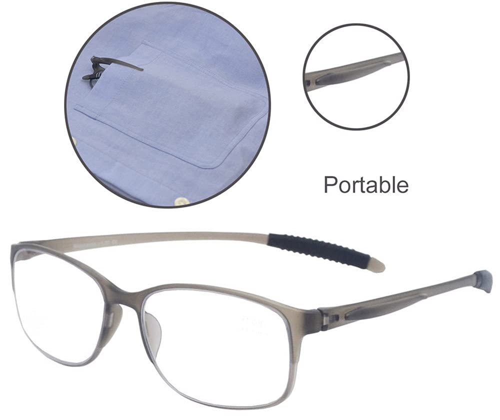 4 Pack Blue Light Blocking Reading Glasses - Flexible Lightweight Anti-Eyestrain Computer Glasses for Women & Men (+2.75 Strength) - Perfect for Office Work, Gaming & Screen Time