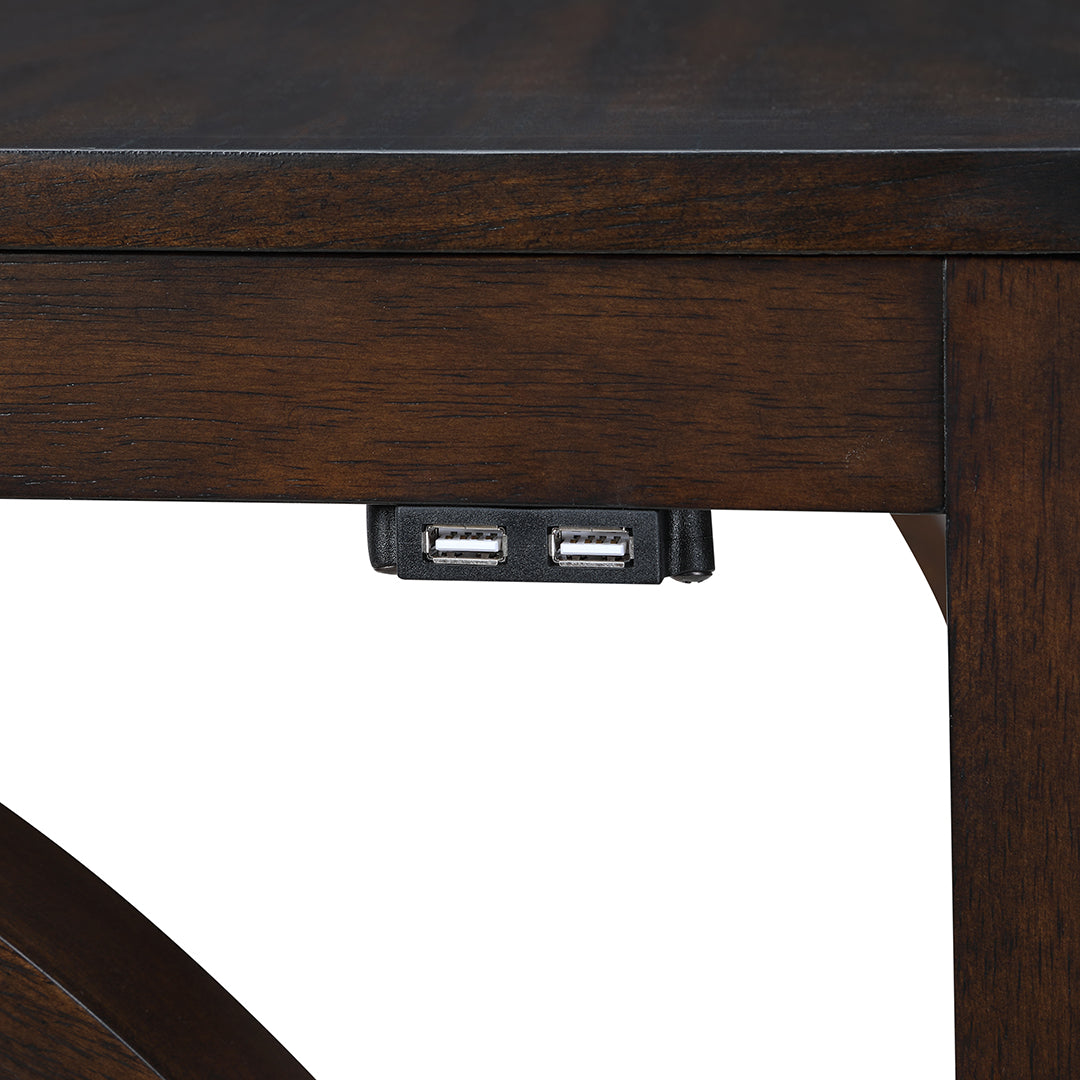 Bella Sofa Table with 2 Stools - Cherry Wood Console Table Set for Living Room, Entryway & Small Spaces - Perfect for Coffee, Books & Decor
