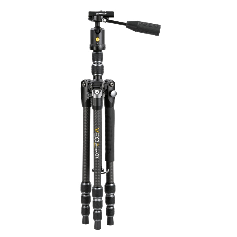 VEO 3T 204CBP Carbon Fiber Travel Tripod - Lightweight Compact Camera Stand for Photography & Vlogging - Perfect for Travel, Hiking & Outdoor Adventures